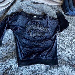 XS Black velour Zumba Lover sweatshirt.